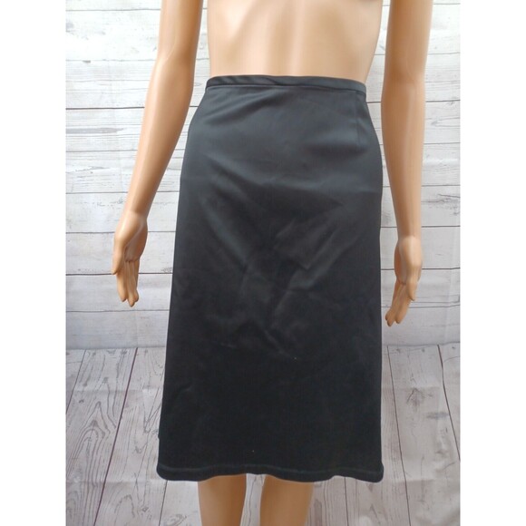 Chetta B womens black skirt size 8 Silky Knee Length Pleats - Picture 1 of 9